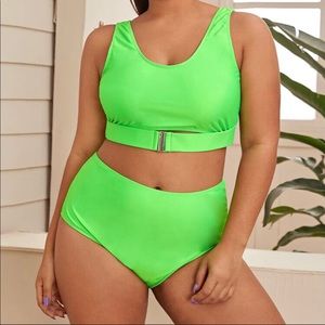 Neon Green High Waisted Bikini